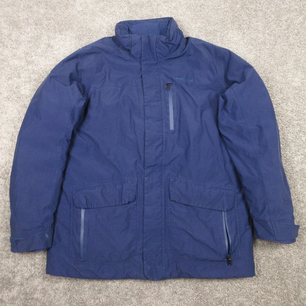 Marmot Jacket Mens XL Blue 3M Thinsulate Featherless Parka Coat Snow NO HOOD